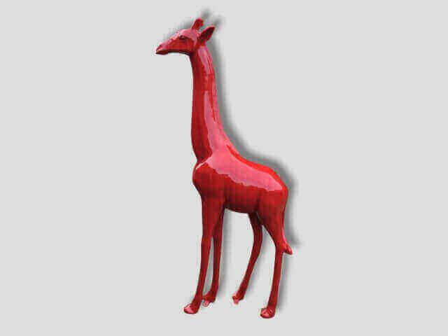 Lebensgroße Deko Giraffe in rot